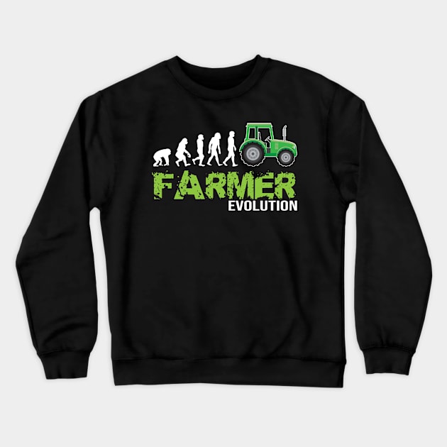 Evolution of a farmer - Funny tractor farming gift Crewneck Sweatshirt by Shirtbubble